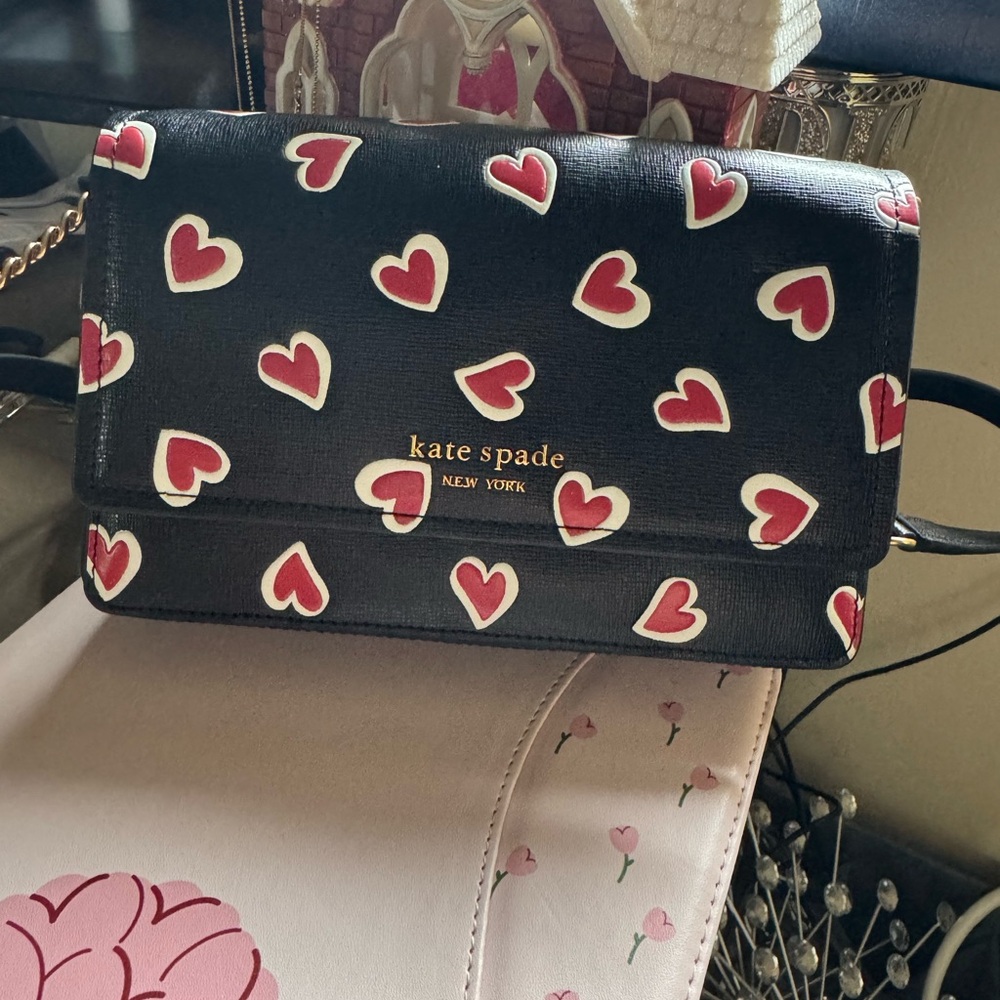 Kate Spade Morgan stencil hearts embossed Crossbody